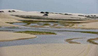Lagün ortasındaki tepeleri, Brezilya'da Lencois Maranhenese Milli Parkı