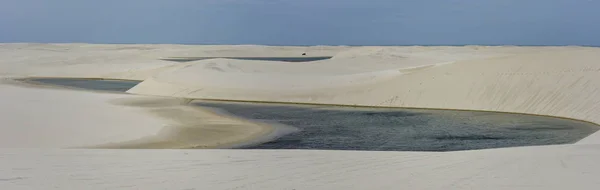 Lagoon on the middle of the dunes at Lencois Maranhenese National Park in Brazil