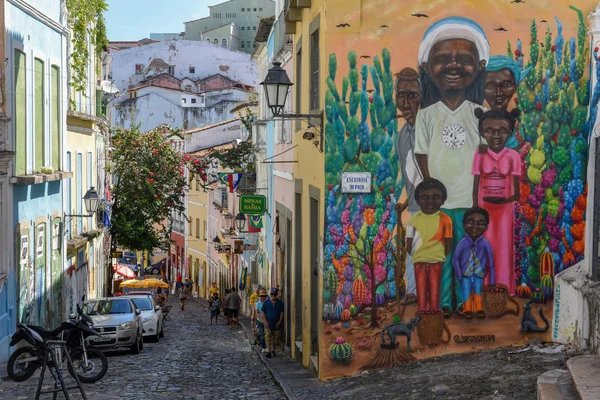 Het historische district van Pelourinho Salvador in Brazilië — Stockfoto