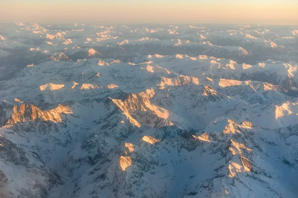 Aerial winter view of the Alps — Stock Photo, Image