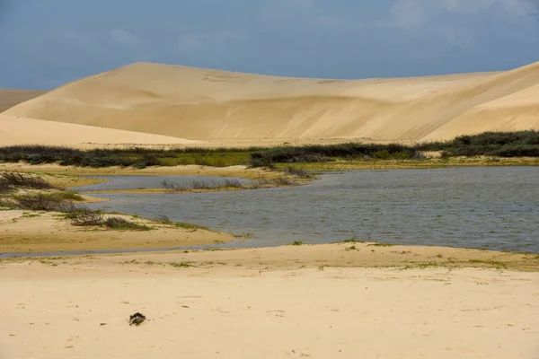 Lagune op het midden van de duinen in Lencois Maranhenese National — Stockfoto