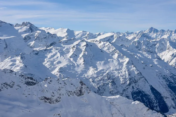 Zimní krajina z mount Titlis nad Engelberg švýcarský — Stock fotografie