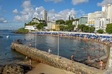 Brezilya'da Salvador Bahia Porto da Barra plaj