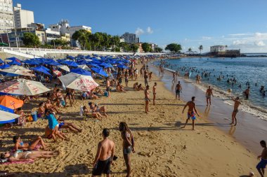 Porto da Barra plaj ve Santa Maria Fort Salvador Bahia B