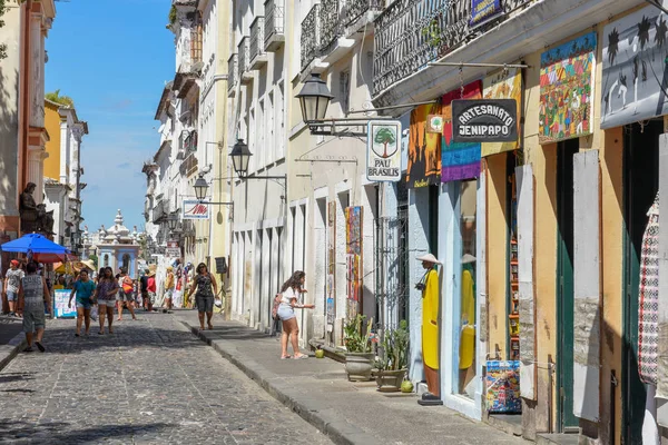 Αποικιακή αρχιτεκτονική του Pelourinho στο Σαλβαντόρ Μπαΐα στη Βραζιλία — Φωτογραφία Αρχείου