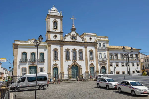 Kolonialny Kościół na placu Anchieta w Pelourinho na Salvador BAH — Zdjęcie stockowe