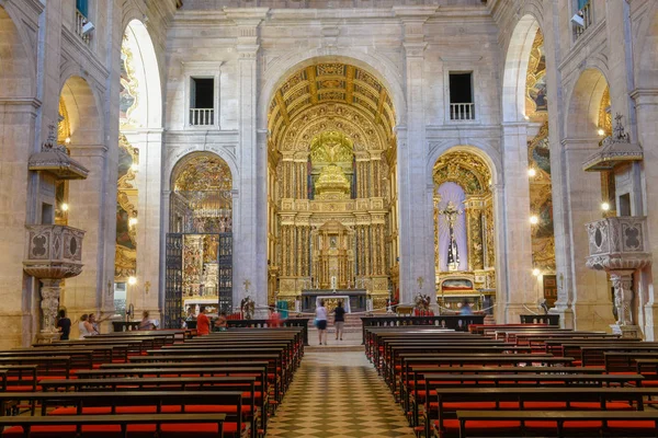 Εσωτερικό του καθεδρικού ναού της Βασιλικής του Salvador Bahia στη Βραζιλία — Φωτογραφία Αρχείου