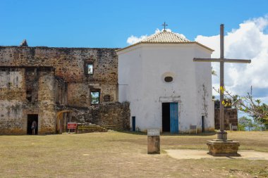 Garcia D'Avila kale kalıntıları ve Praia yakın şapel Forte, Br