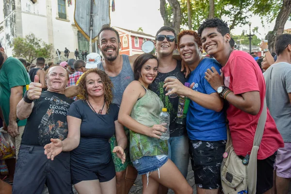 People in the streets during the carnival of Olinda on Brazil — Stock Photo, Image