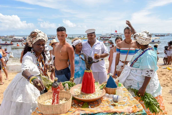 Salvador Brezilya Şubat 2019 Brezilya Daki Salvador Bahia Yemanja Kutlaması — Stok fotoğraf