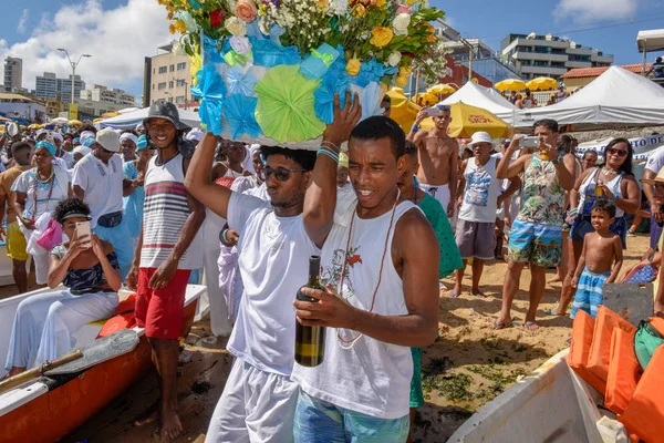 Salvador Brezilya Şubat 2019 Brezilya Daki Salvador Bahia Yemanja Kutlaması — Stok fotoğraf