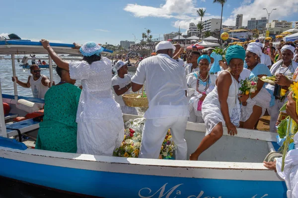 Salvador Brezilya Şubat 2019 Brezilya Daki Salvador Bahia Yemanja Kutlaması — Stok fotoğraf