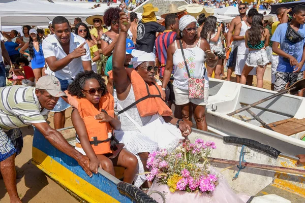 Salvador Brezilya Şubat 2019 Brezilya Daki Salvador Bahia Yemanja Kutlaması — Stok fotoğraf