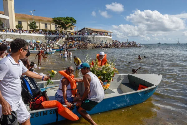 Salvador Brezilya Şubat 2019 Brezilya Daki Salvador Bahia Yemanja Kutlaması — Stok fotoğraf