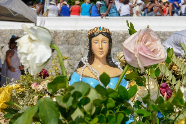 Salvador Brasil Febrero 2019 Personas Durante Celebración Yemanja Salvador Bahia — Foto de Stock