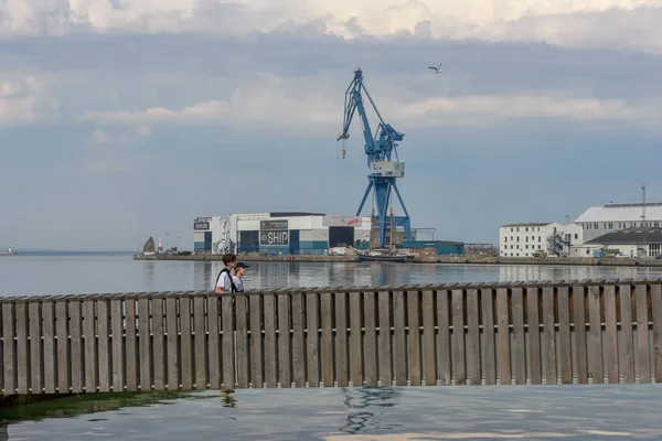 O porto de Aarhus na Dinamarca — Fotografia de Stock