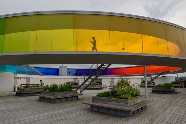 Il panorama arcobaleno del museo d'arte ARoS di Aarhus in Danimarca — Foto Stock