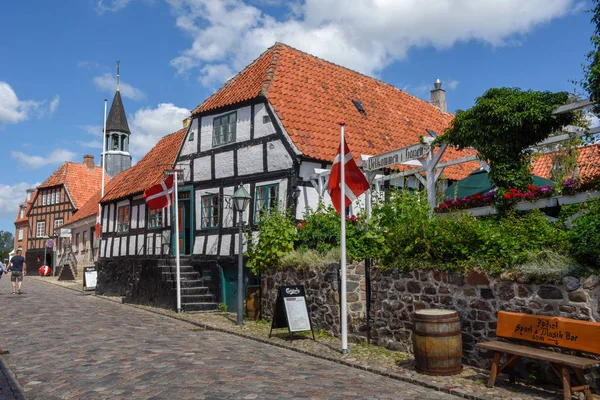A hagyományos történelmi falu Ebeltoft a Jutland Denma — Stock Fotó