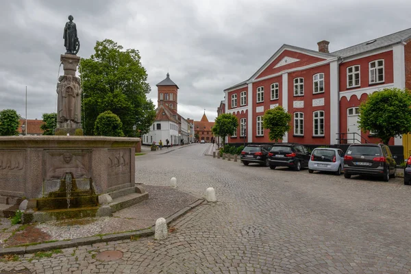 Il tradizionale villaggio storico di Ribe nello Jutland in Danimarca — Foto Stock