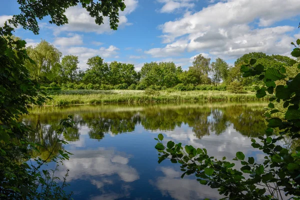 Landscape of the lake at Vestbirk in Denmark — Stock Photo, Image