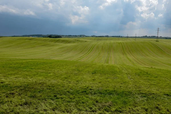 Paisagem de um prado verde na Dinamarca — Fotografia de Stock