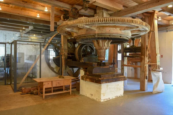 Indoor of an old watermill at Esrum in Denmark — Stock Photo, Image