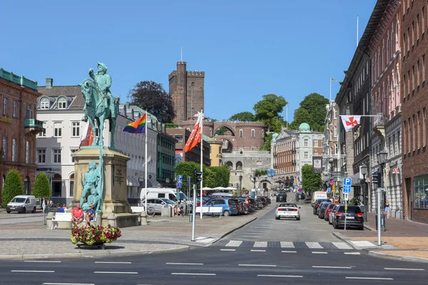 Plaza central de Helsingborg en Suecia — Foto de Stock