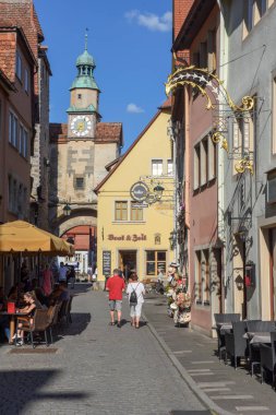 Almanya'da Rotenburg ob der Tauber tarihi sokak 