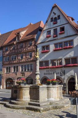 Almanya'da Rotenburg ob der Tauber tarihi sokak 