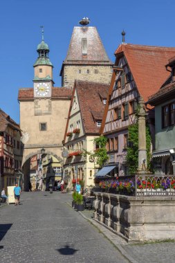 Almanya'da Rotenburg ob der Tauber tarihi sokak