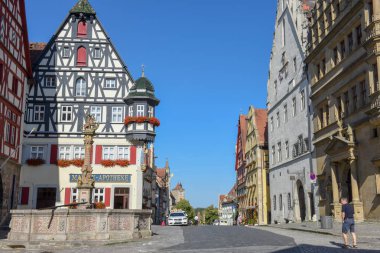 Almanya'da Rotenburg ob der Tauber tarihi sokak