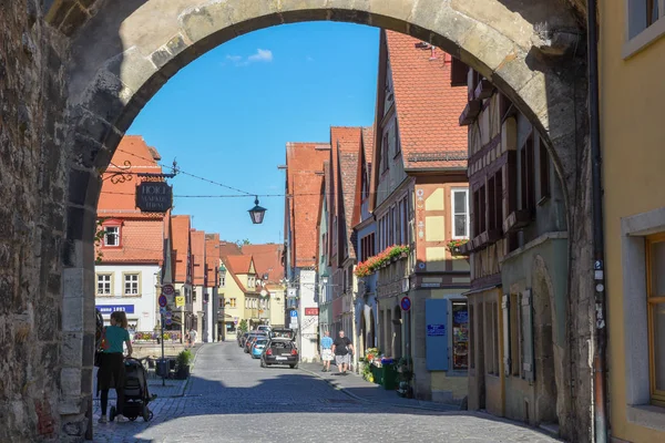 Calle histórica de Rotenburg ob der Tauber en Alemania — Foto de Stock