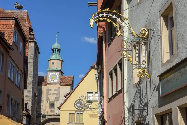 Rotenburg ob der Tauber de tarihsel mimari Datail üzerinde 