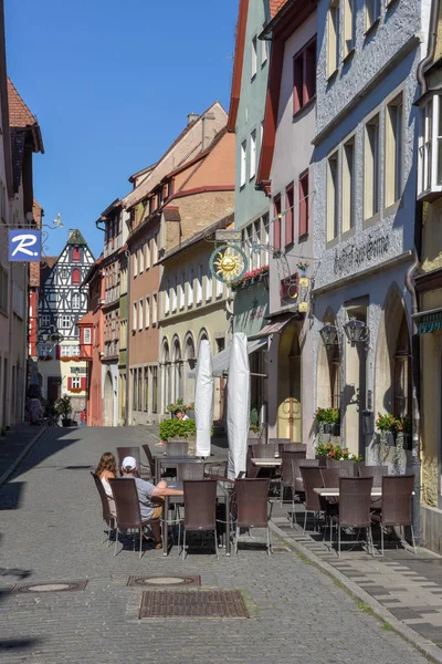 Historická ulice Rotenburg ob der Tauber v Německu — Stock fotografie