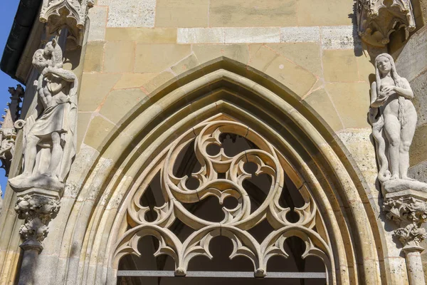 Dettaglio della chiesa di Rotenburg ob der Tauber in Germania — Foto Stock