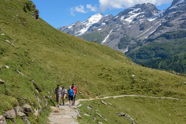 Bergpfad auf der Engstlenalp über den Engelberg in der Schweiz — Stockfoto