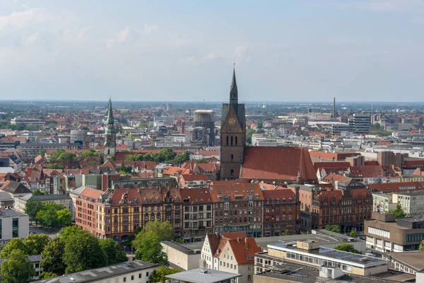 Vista aerea al centro di Hannover sulla Germania — Foto Stock