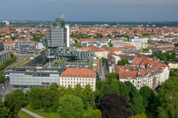 Vista aerea al centro di Hannover sulla Germania — Foto Stock