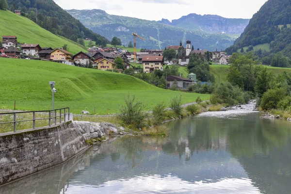 Landscape at the village of Melchtal on Switzerland — Stock Photo, Image