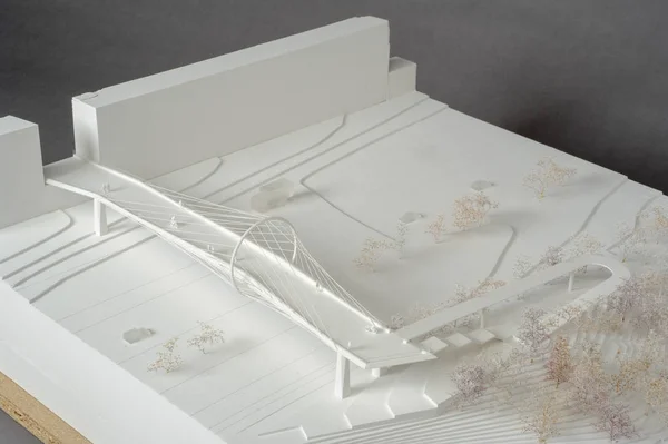 Окружающая территория модель для архитектурной презентации моста — стоковое фото