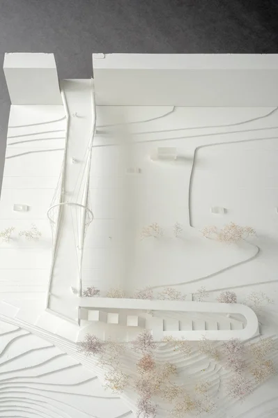브리지의 건축 프리젠 테이션을위한 사이트 주변 모델 — 스톡 사진