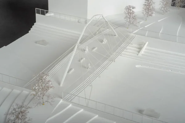 Окружающая территория модель для архитектурной презентации моста — стоковое фото