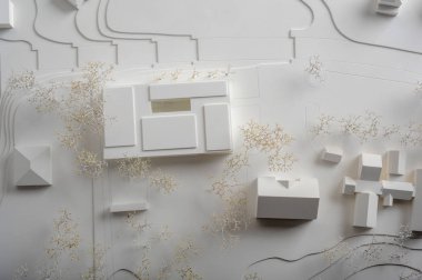 Bir yapının mimari sunumu için site çevre modeli