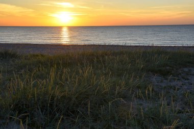 Danimarka 'da Gilleleje sahilinde gün batımı