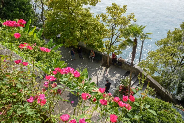 Jardin floral ornemental et parc de l'île de Madre sur le lac de Maggio — Photo