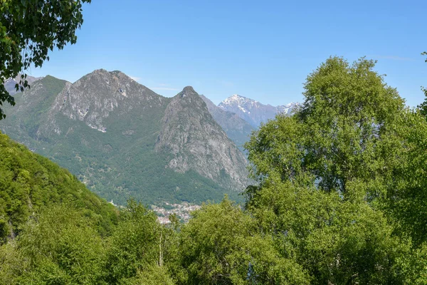 Horská Krajina Nad Luganem Švýcarských Alpách — Stock fotografie