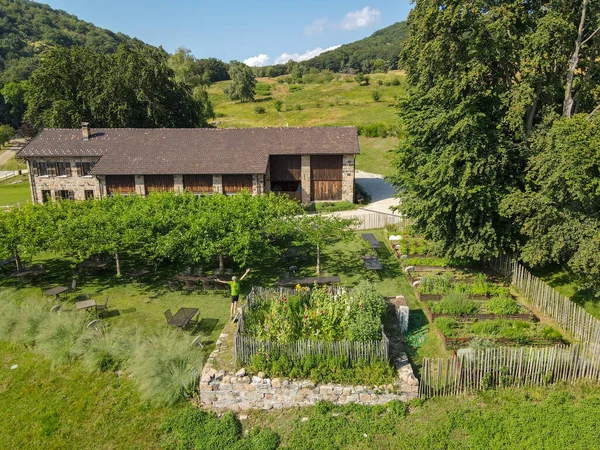 Restaurant Rural Vicanie Près Carona Dans Les Alpes Suisses — Photo