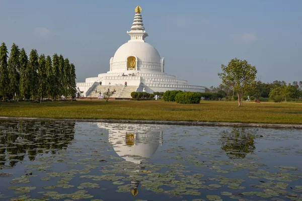 Lumbini Nepal Stycznia 2020 Światowa Pagoda Pokoju Strefie Klasztornej Lumbini — Zdjęcie stockowe