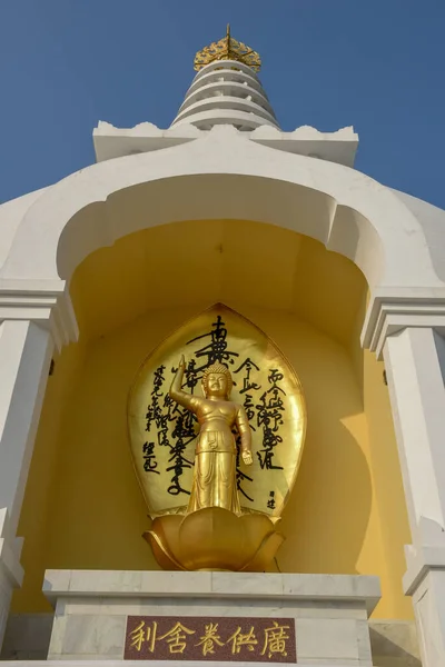 Dünya Barış Pagoda Nepal Deki Lumbini Manastırı Bölgesinde — Stok fotoğraf