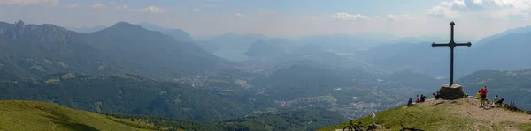 Capriasca Svájc 2020 Június Emberek Capriasca Velley Mottó Kereszteződésénél Lugano — Stock Fotó